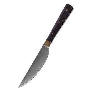 Kitchen knife with handle from horn, 17 cm incl. sheath