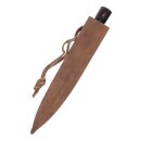 Kitchen knife with handle from horn, 17 cm incl. sheath