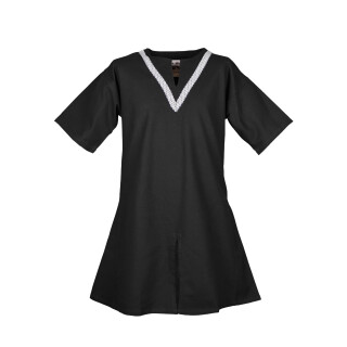 Medieval Braided Tunic Ailrik, short-sleeved, black, Size M