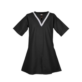 Medieval Braided Tunic Ailrik, short-sleeved, black, Size L