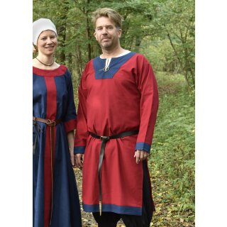 Medieval Tunic Vallentin, red/blue, Size XL