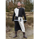Medieval Tabard / Surcoat Eckhart, Mi-Parti, natural-coloured/black, size XL/XXL