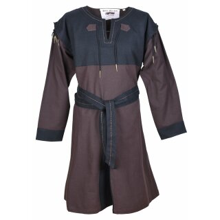 Medieval Tunic Bent with Detachable Sleeves, brown/black