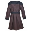 Medieval Tunic Bent with Detachable Sleeves, brown/black