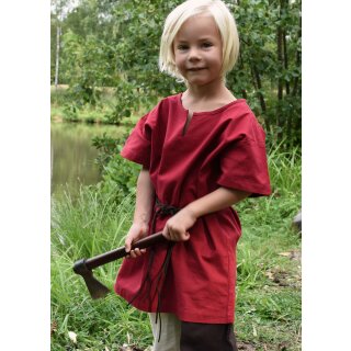 Short-sleeved medieval tunic / linus shirt for children, red tunic