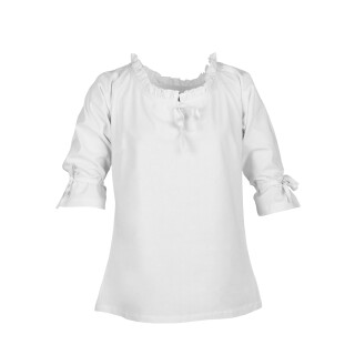 Medieval Blouse Birga, 3/4 Sleeves, white, size XL