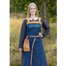 Viking Apron Dress Hilja with Embroidery, blue