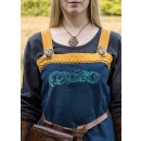 Viking Apron Dress Hilja with Embroidery, blue