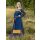 Viking Apron Dress Hilja with Embroidery, blue