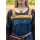 Viking Apron Dress Hilja with Embroidery, blue