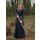 Simple Medieval Dress Afra, Canvas, dark blue