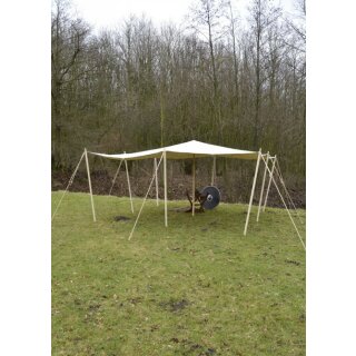 Awning / Tarpaulin with Triangular Rings, 350 gsm, natural-coloured, 2 x 4 m