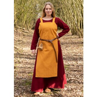 Viking Apron Dress, Overdress Tinna, mustard yellow, size L/XL