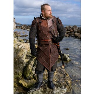 Woodsman LARP Armour, Suede Leather, Brown