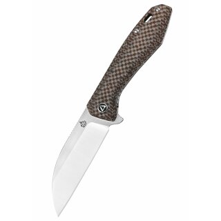 Pelican, satin blade, brown textured micarta handle