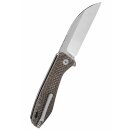 Pelican, satin blade, brown textured micarta handle