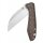 Pelican, satin blade, brown textured micarta handle