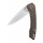 Leopard, 14C28N satin blade, Brown texture micarta handle