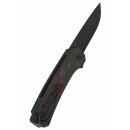 Osprey, 14C28N Schwarze stonewashed Klinge, shredded CF overlay G10, rot 