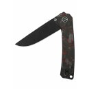 Osprey, 14C28N Schwarze stonewashed Klinge, shredded CF overlay G10, rot 