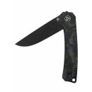 Osprey, 14C28N Black stonewashed Klinge, shredded CF overlay G10, blau