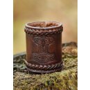 Dice Shaker, Leather with Embossed Thorshammer, brown