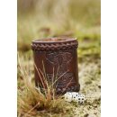 Dice Shaker, Leather with Embossed Thorshammer, brown