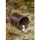 Dice Shaker, Leather with Embossed Thorshammer, brown