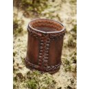 Dice Shaker, Leather with Embossed Thorshammer, brown